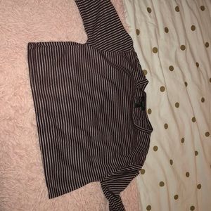 Red and white crop top